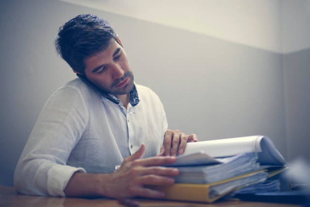 young businessman using smartphone